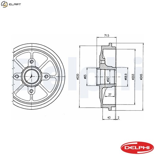 Brake drum bf484 for - brake,