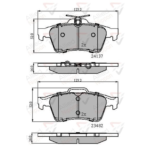 Brake pads set for citroen - pads, c5